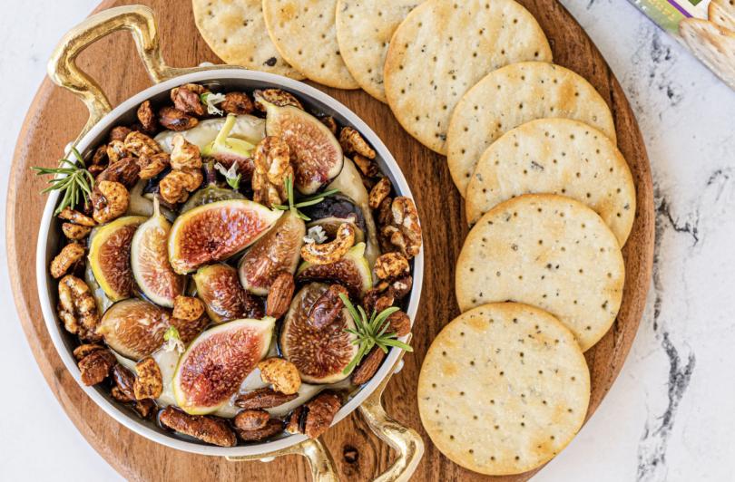 Fig Baked Brie with Crackers, Milton's